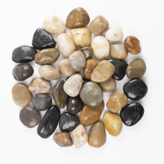 Mixed Weight : 40 LB Decorative River Rocks 1-2 Inch For Landscaping Fish Tanks Vases