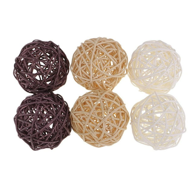 Mixed Wicker Rattan Balls Decorative Balls for Bowls, Vase Filler, Coffee Table Decor, Wedding