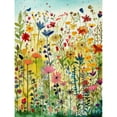 thumbnail image 1 of Mixed Wildflower Bloom in Meadow Folk Art Extra Large XL Wall Art Poster Print, 1 of 3
