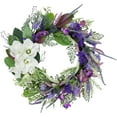 thumbnail image 1 of Northlight Mixed Wildflowers and Magnolias Artificial Spring Wreath, 24-Inch, 1 of 7