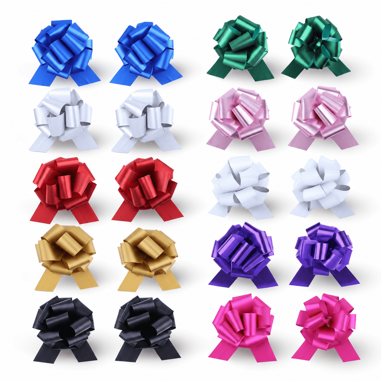 Colour Ribons Mixed-color 40 Pack 6 Inch Pull Bow Wrapping Ribbons for Gift Baskets ...