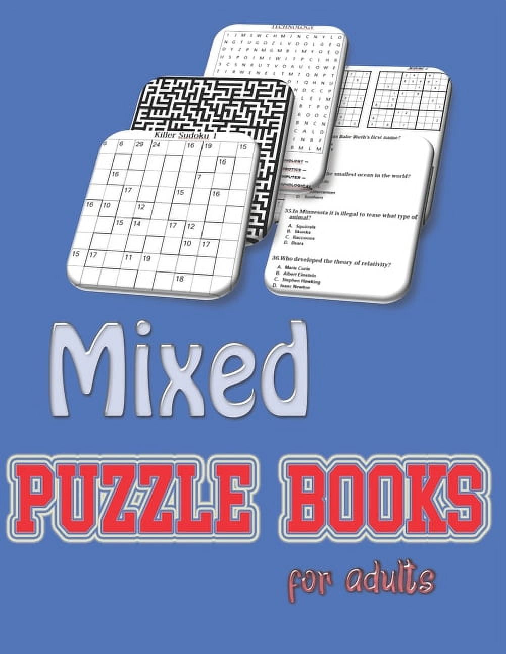 Mixed puzzle books for adults: word search, sudoku, mazes, Hard killer ...