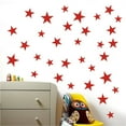 thumbnail image 1 of Mixed size Stars Wall Stickers Kid Decal Art Nursery Bedroom Vinyl Decoration/ 17 Star Stickers 6108 Red, 1 of 2