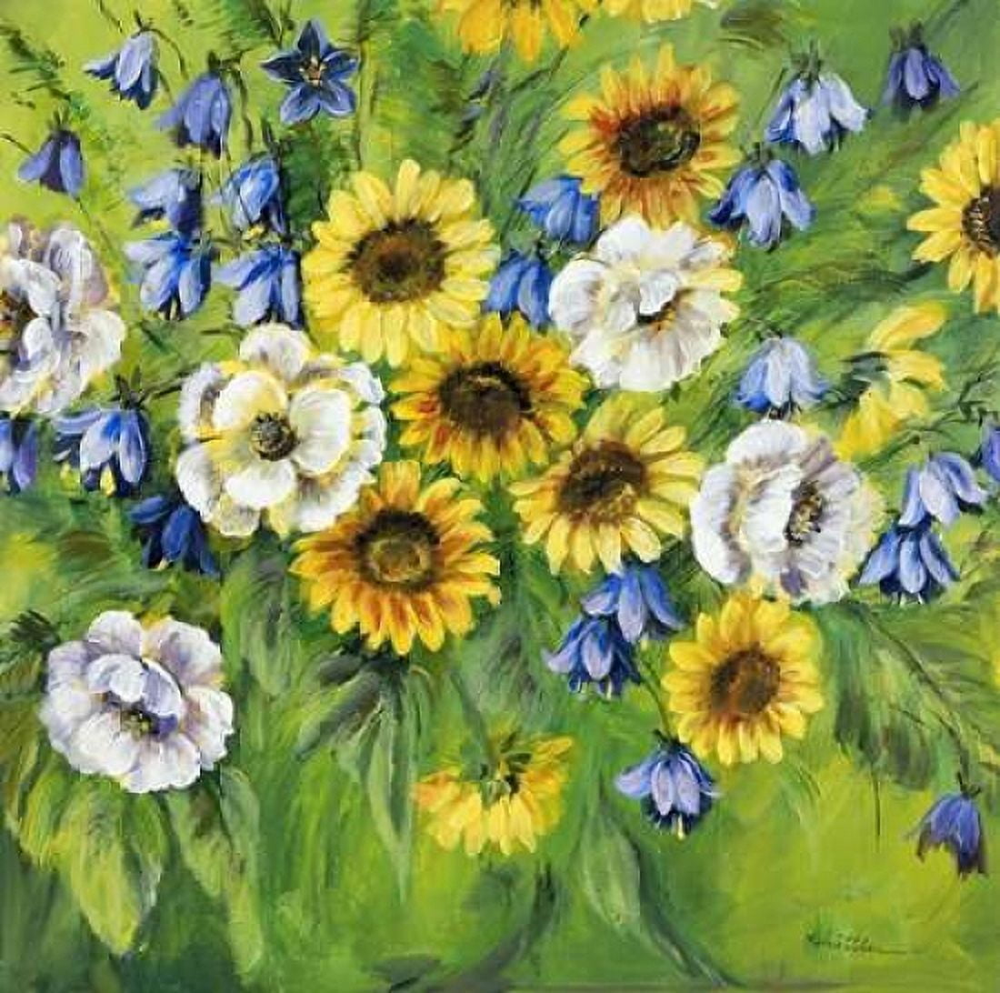 Mixed sunflower bouquet Canvas Art - Katharina Schottler (24 x 24)