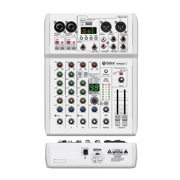 Mixer DJ Console 99 DSP Effects Mixing Console PRMX-6 With 5.0 BT 24bit/192k For Recording Musical Instrument ,Easy to Operate