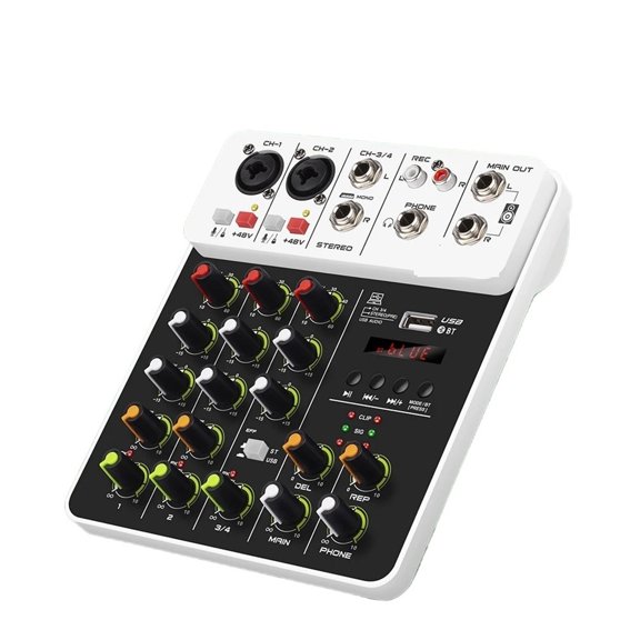 Mixer DJ Controller With Bluetooth USB, 4/8Channel  Mixer For  PC Recording ,Lightweight