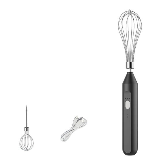 Mixer Electric Handheld, Electric Mixer Handheld, Stainless Steel Whisk, Mini Electric Whisk, Cable Attachments, Cake Mixer for Baking, Multifunctional Egg Beater, Black 10 in