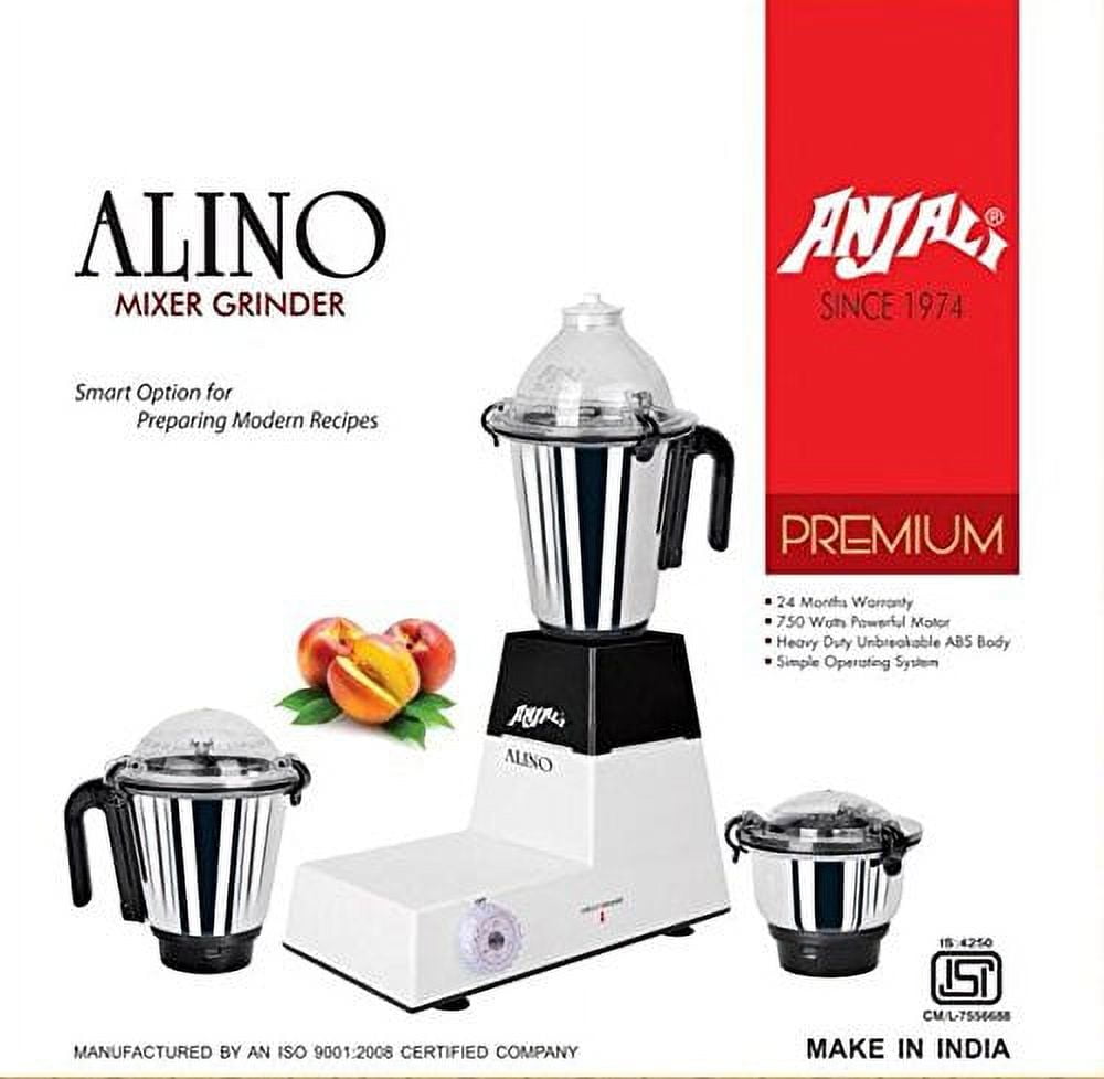 Anjali ALINO 750W Electric Kitchen Mixer Grinder with 3 Jars for Dry