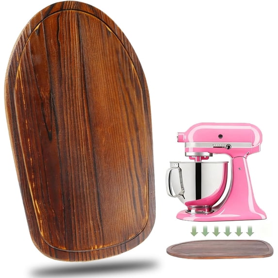 Mixer Slider Compatible with Kitchen aid 4 .5-5 Qt Stand Mixer Wood Kitchen Countertop Storage Mover Sliding Caddy(Brown)