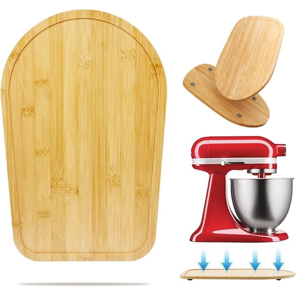 Mixer Slider for Kitchen Aid, Effortless Bamboo Moving Tray for Stand Mixer, Kitchen Appliance Sliding Caddy for 5 Qt Tilt-Head Mixers, Countertop Storage Mover, 1-Pack