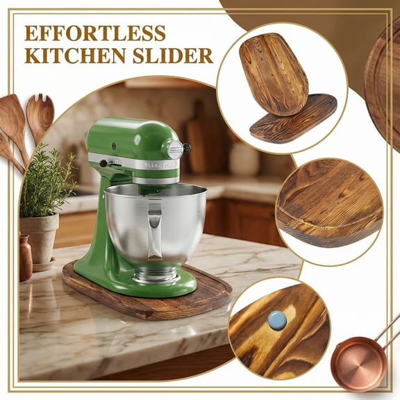Mixer Slider for Kitchen aid 4.5-5 Qt Tilt Head Stand Mixer, Appliance Sliding Mat, Kitchen Countertop Storage Moving Tray Attachments (Brown)