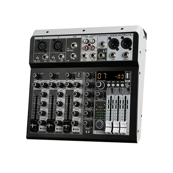 Mixer Sound 2x Mono Stereo Input 4 Channel Digital Mixing Console For DJ Studio Sta Performance