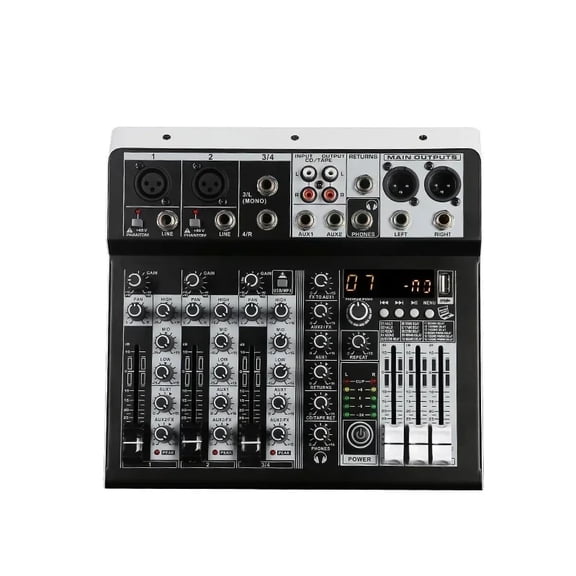 Mixer Sound 2x Mono Stereo Input 4 Channel Digital Mixing Console for DJ Stage