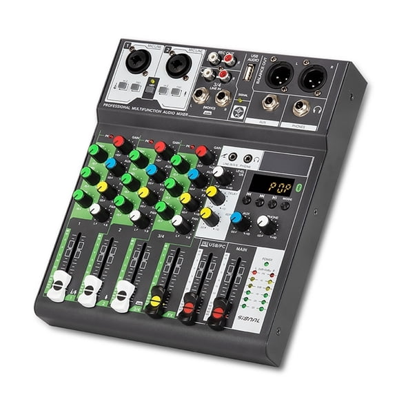 Professional Audio Mixer Sound Mixing Console Bluetooth-compatible Mixer Good Sensitivity USB Record Mini Audio DJ Mixer Board ,Easy to Use