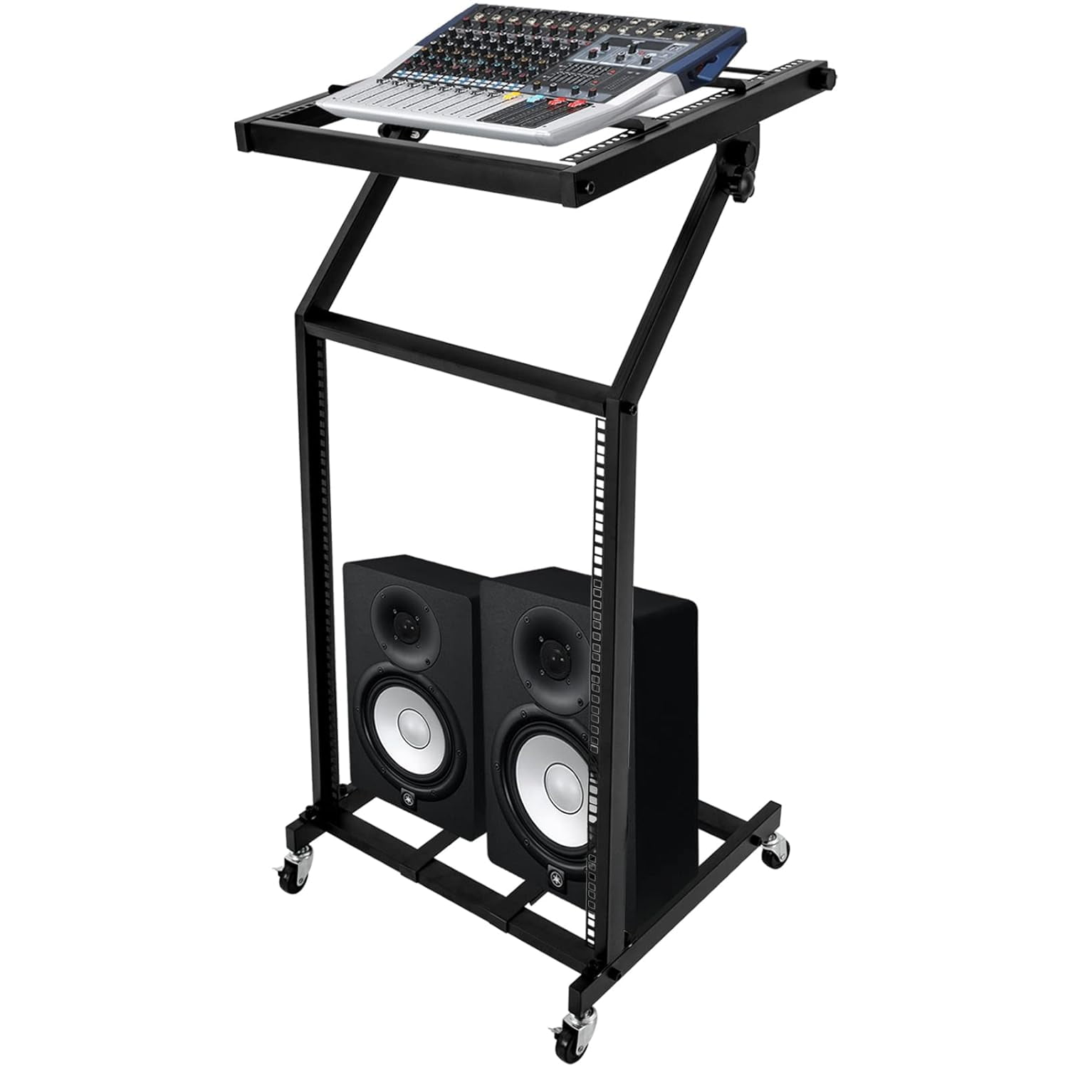 Mixer Stand Adjustable Rack Mount Rolling Stage Cart Studio Music Show