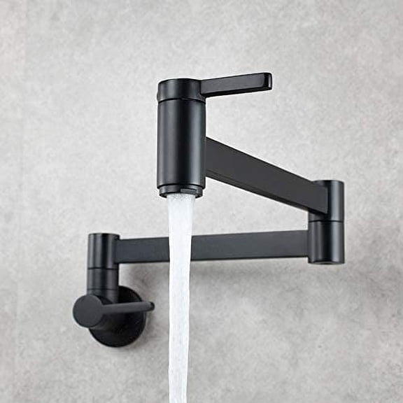 Mixer Taps for Kitchen Sink Pot Filler Tap Wall Mounted Foldable Kitchen Single Cold Single Hole Sink Tap, Rotate Folding Spout Faucet Easy to