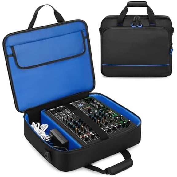 Mixer Travel Bag Compatible with Mackie ProFX12v3/ProFX10v3, Audio Mixer Carrying Case with Multi-Pockets for Mics, Cables and More Equipment (Patented Design)$$Music
