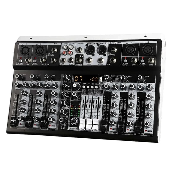 Mixer with Effects for Professional Beginners 8 Channel Stereo Input Live Streaming