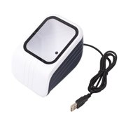 Mixfeer 1D 2D QR Barcode Scanner Platform with Voice Announcement Prompt USB Wired Bar Code Reader Hands-Free CMOS Image Sensor Desktop Scanner Large Scanning Window for Supermarket Library Retail