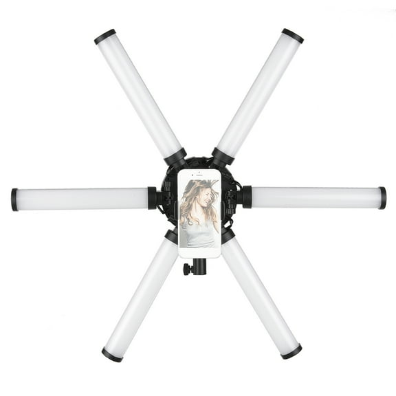 Mixfeer 26 Inch 54W Foldable 6 Tubes Stick Beauty Light 3200K-5600K Bi-color LED Fill Light CRI 90+ with Flexible Phone Holder