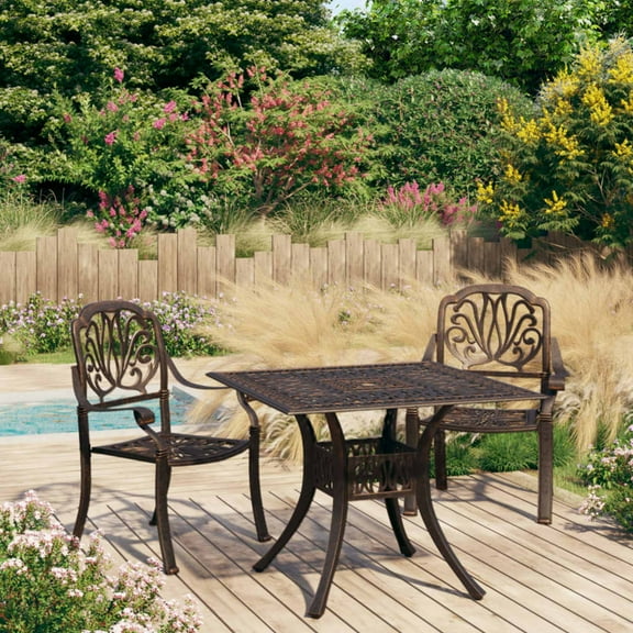 Mixfeer 3 Piece Bistro Set Cast Aluminum Bronze