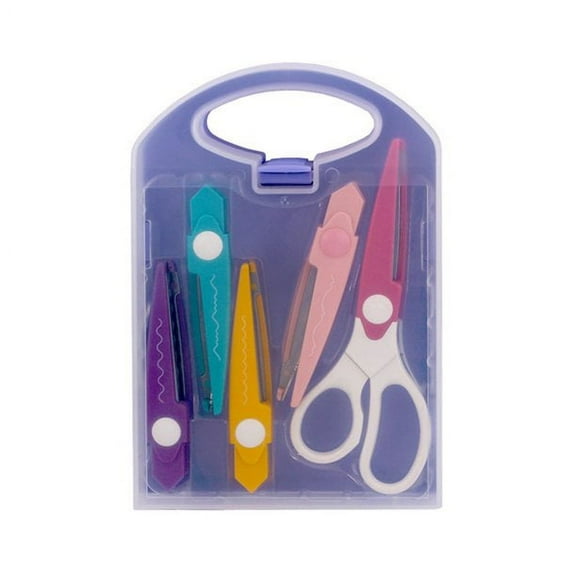 Mixfeer ABS & Steel Rounded Multipurpose Scissors with Storage Box, 6.7", Multicolor, 5 Count