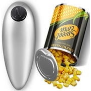 Mixfeer Electric Can Opener, One Touch Automatic with No Sharp Edges, Best Kitchen Gadget, Stainless Steel, Battery Operated