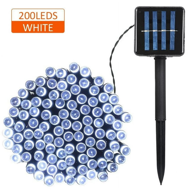 Mixfeer Solar Powered String Lights 200 LEDs 2 Lighting Modes IP65 Water-Resistant for Holiday Party Garden White