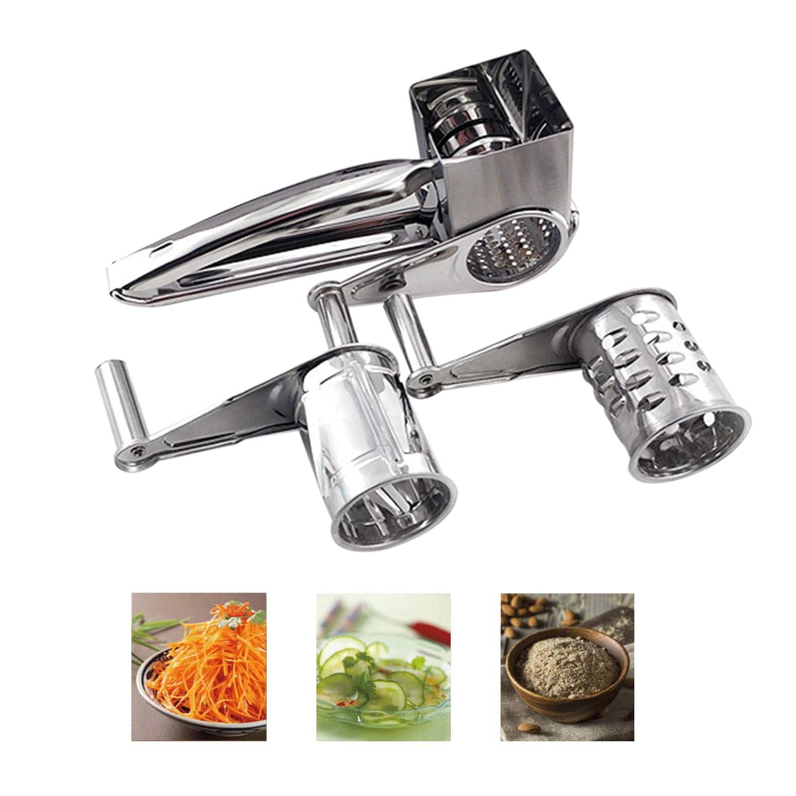 Rotary Cheese Grater Manual Handheld Cheese Grater with Stainless Steel  Drum for Grating Hard Cheese Chocolate Nuts Kitchen Tool (/, White, 1)
