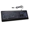 thumbnail image 1 of Mixfeer USB Interface Large Print Backlit Wired Keyboard USB Wired Lighted Keyboard, 1 of 9