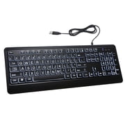 Mixfeer USB Interface Large Print Backlit Wired Keyboard USB Wired Lighted Keyboard