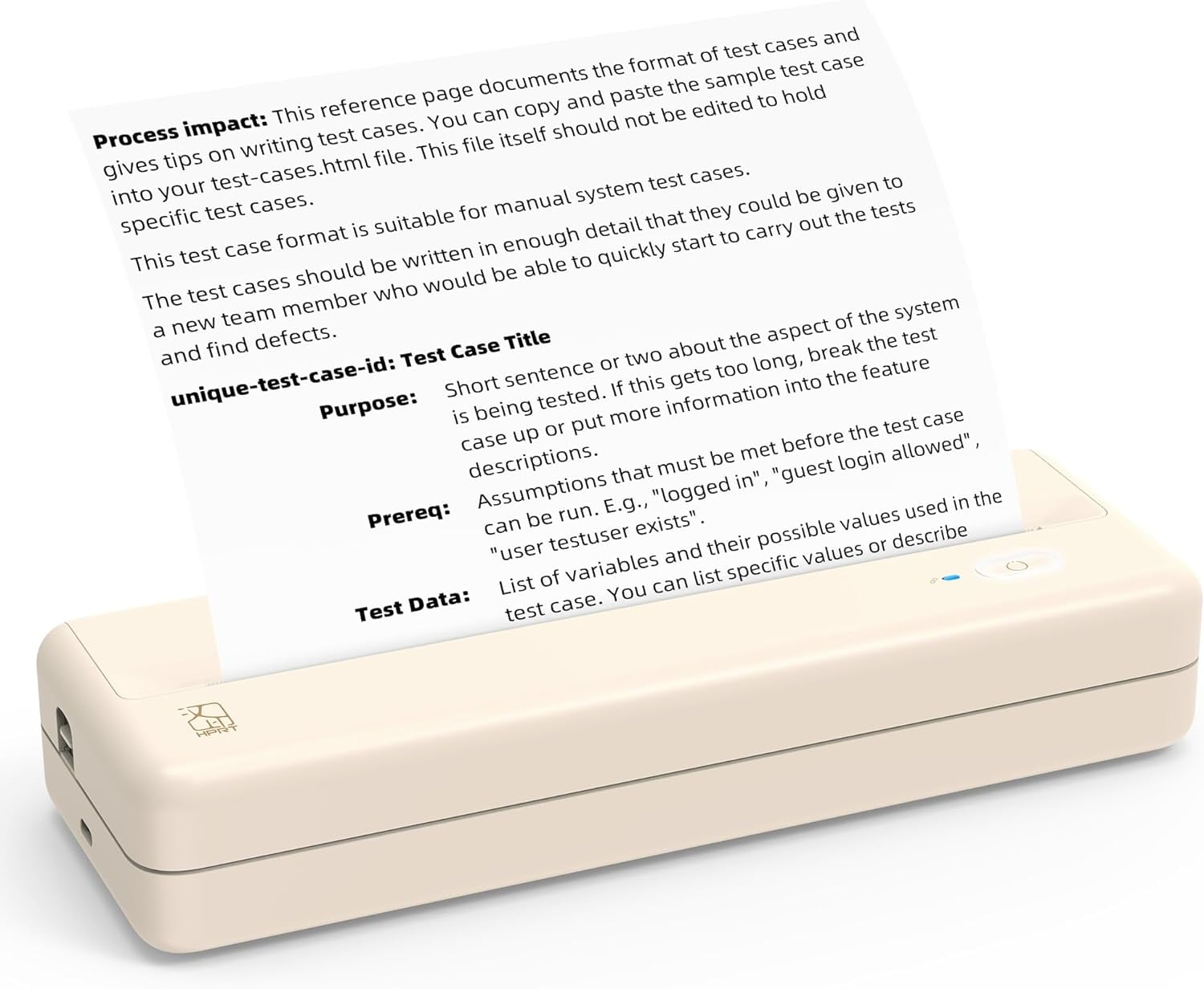 Mixfeer Wireless Printer, Portable Thermal Inkless Printer Compatible with Android iOS Phones & Laptops, Beige