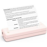 Mixfeer Wireless Printer, Portable Thermal Inkless Printer Compatible with Android iOS Phones & Laptops, Pink