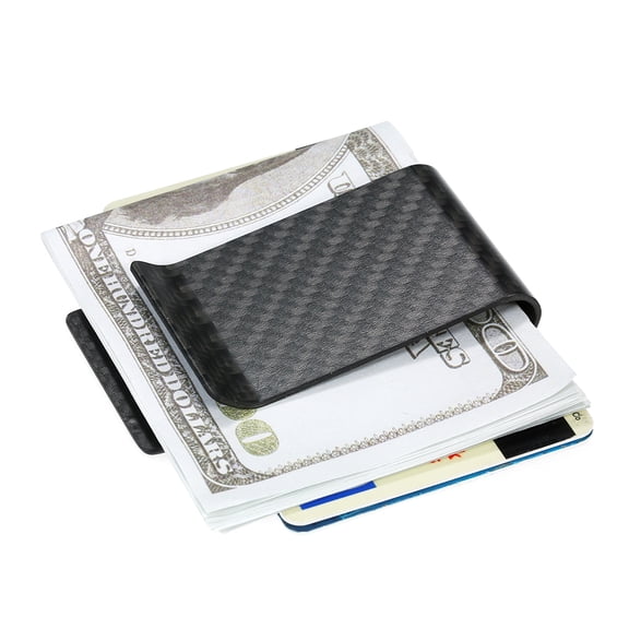 Black Carbon Fiber Wallet Money Clip Credit Business Clip Holder for Men