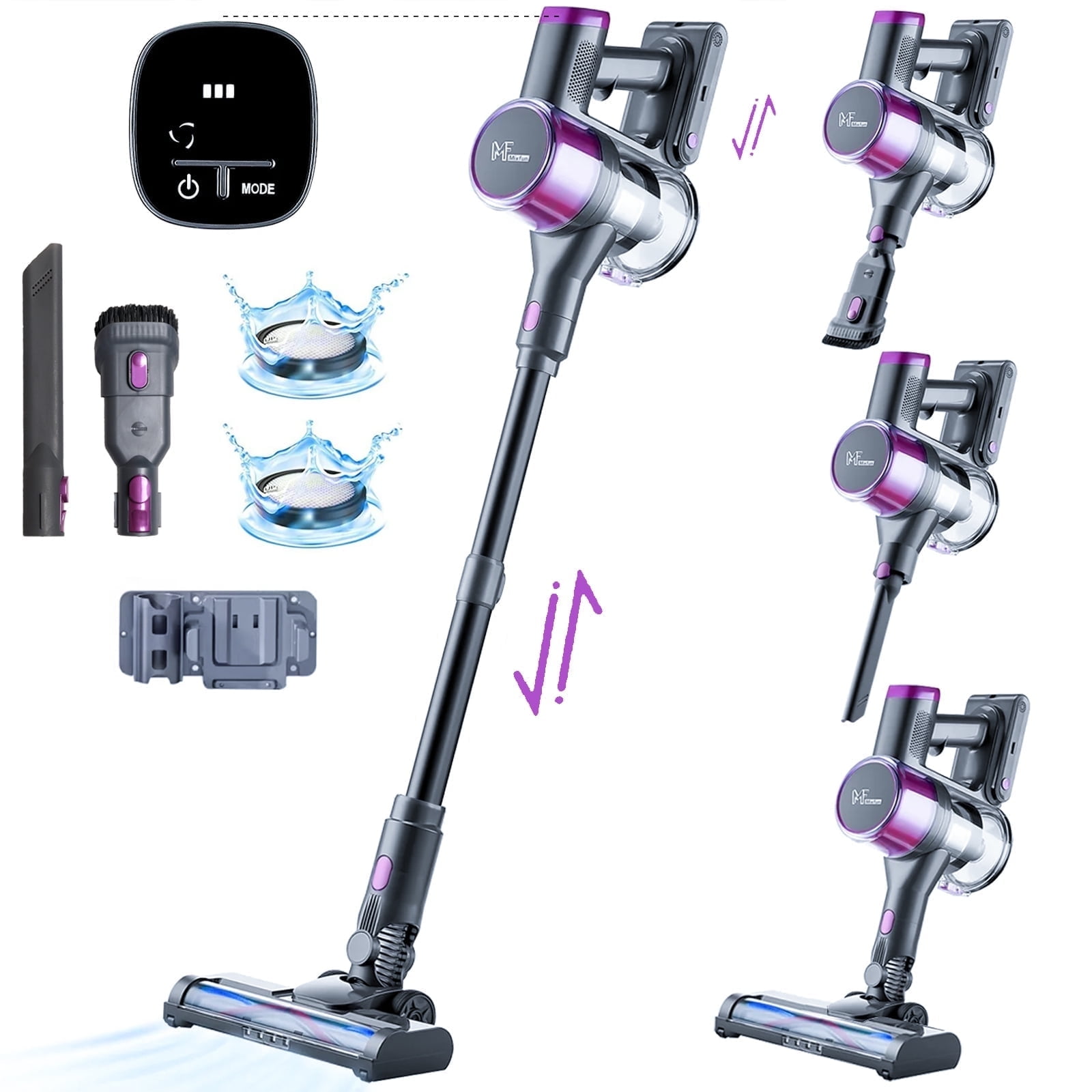 Mixfun Cordless Stick Vacuum Cleaner Lightweight for Pet Hair Led Display Screen M600
