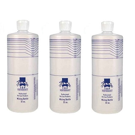 Mixing Bottle 32 Oz Marked Dilution Rates Pet Grooming Salon Concentrate Tools(Three Bottles)