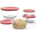 thumbnail image 1 of Mixing Bowl Set Red Lid 6Pc 92224 Pack Of 2, 1 of 1