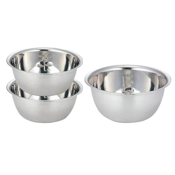 Mixing Bowls 3 Piece Stainless Steel Nesting Bowls Set for Baking & Prepping 5-in-1 Multifunction Large Stainless Steel Mixing Bowl Set, BPA Free, Dishwasher Safe|Kitchen Cooking Baking Supplies