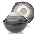 thumbnail image 1 of Mixing Bowls with Lids Set - 12 Piece Plastic Nesting Bowls Set includes 6 Prep Bowls and 6 Lids, Dishwasher Safe Microwave Safe Kitchen Baking Cooking Bowls for Food Prep Storage and Serving, 1 of 6