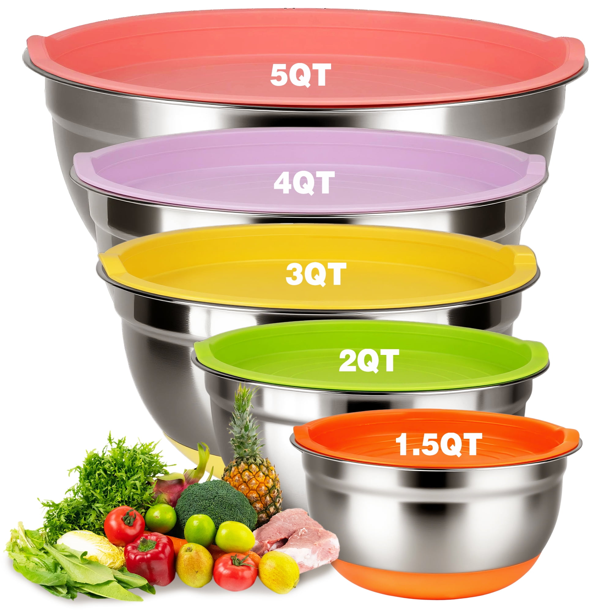 Zopnny Stainless Steel Salad Bowl, Kitchen Deep Mixing Bowl For Baking - View #6