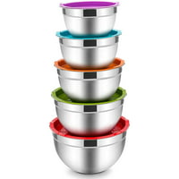 10-Pc Vesteel Stainless Steel Nested Mixing Bowls w/Lids (Multicolor or Black) only $18.99: eDeal Info