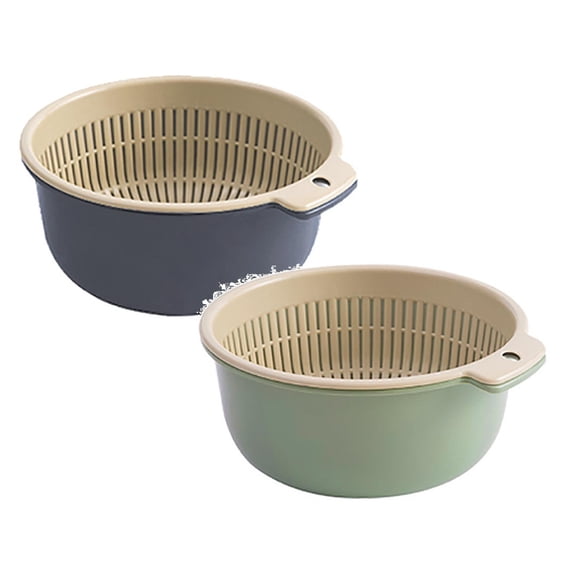 Mixing Bowls Set, Plastic Mixing Bowls with Colander, Strainer with Mixing Bowl Set, Kitchen Gadgets Bowl, Size 6.3x2.95 inch