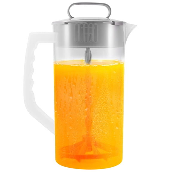 Mixing Pitcher for Drinks,2 Quart/64oz Plastic Water Pitcher with Lid,Easy-Mix Juice Container,Angled Plastic Blades