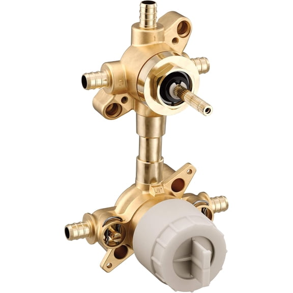 Mixing Shower Valve with or Function Integrated Transfer, Crimp PEX Connections and Stops,