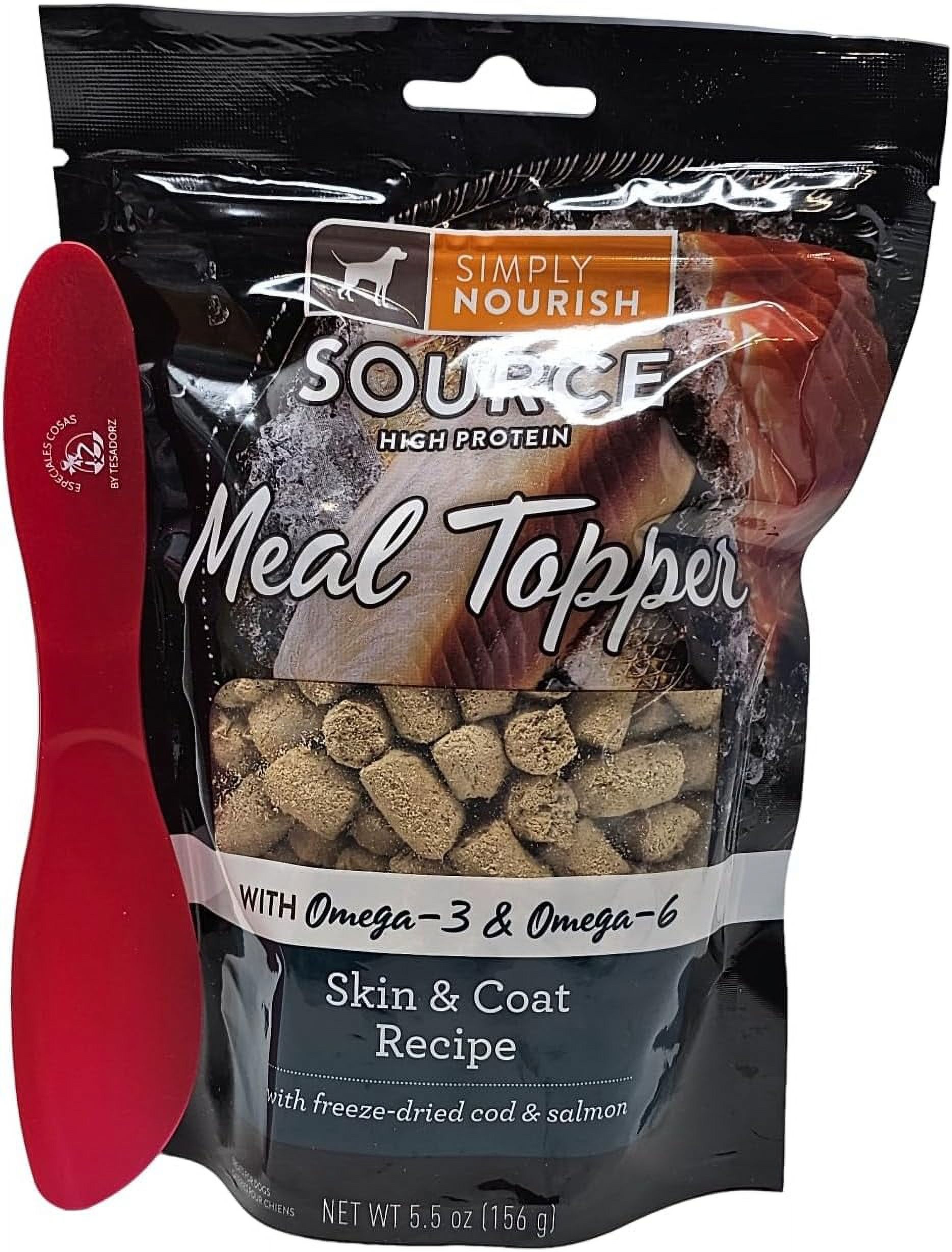 Mixing Spatula and Simply Nourish Source Skin and Coat Freeze Dried Cod