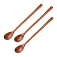 thumbnail image 1 of 3 Pcs Wooden Mixing Spoons Kitchen Soup Serving Spoons Long Handle Cooking Spoons for Kitchen Stirring Serving Cooking, 1 of 8
