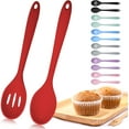 thumbnail image 1 of Mixing Spoons, Silicone Slotted Spoon, Silicone Spoons for Cooking, Serving Spoons for Mixing, Serving, Draining, Stirring, Dishwasher Safe, Heat-Resistant, Non Stick, 1 of 7