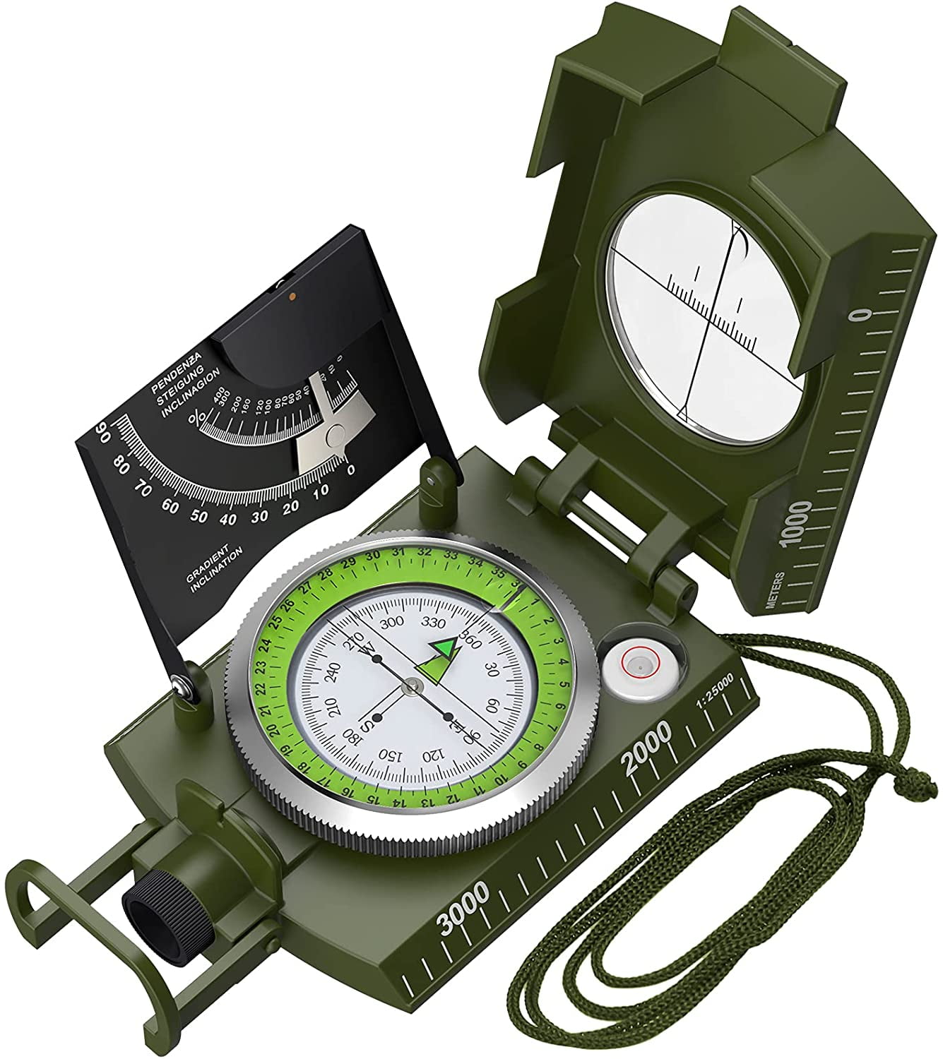 Mixmart IP65 Hiking Compass with Sighting Clinometer