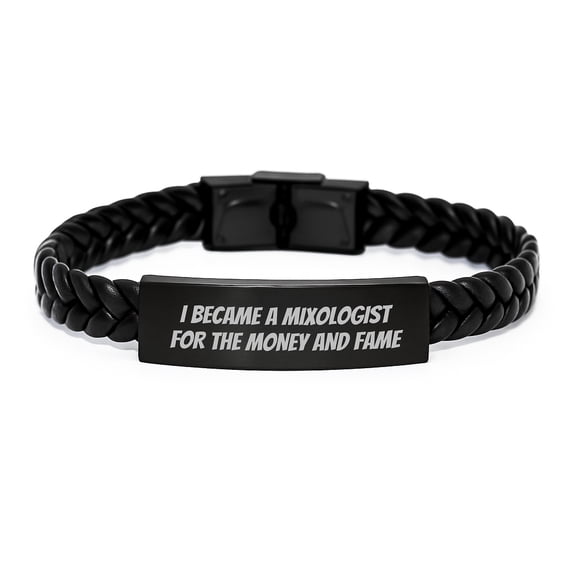 Mixologist Gifts, Funny Quote Interlaced Leather Bracelet for Women Friends Coworkers Family, Gifts from Dad Mom, Inspirational Quote for Graduation Unique Gifts