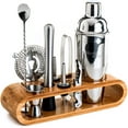 thumbnail image 1 of Mixology Bartender Kit: 10-Piece Bar Tool Set with Stylish Bamboo Stand - Perfect Home Bartending Kit and Martini Cocktail Shaker Set, Silver, 1 of 6